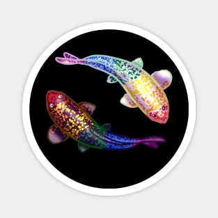 Yin-Yang Rainbow Koi Fish Magnet